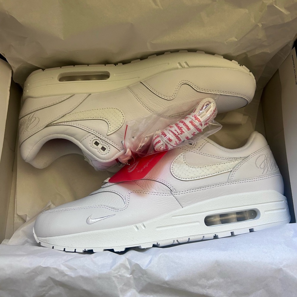 Supreme x Nike Air Max 1 'White' - Size 12 - Brand New with Box - Sold Out